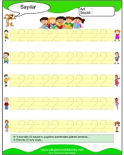 okul öncesi 1 sayısı çizgi çalışması